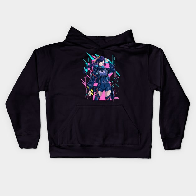 techwear girl cyberpunk 3 Kids Hoodie by ilhamnug66